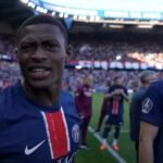 Les joueurs du PSG au Parc des Princes
