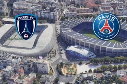 Le PSG et le Paris FC, le Parc des Princes et le stade Jean Bouin - vue Google Earth