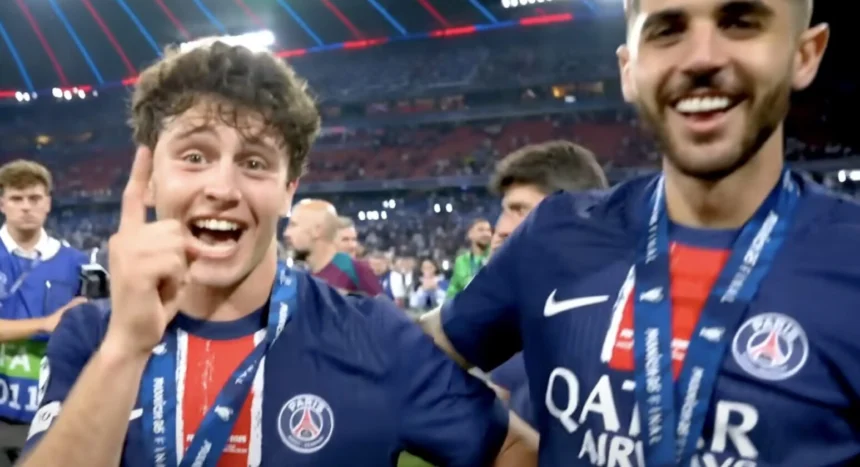 Le PSG, Joao Neves et Lucas Beraldo (Credit Photo UEFA)