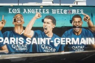 La superbe fresque en hommage au PSG à Los Angeles