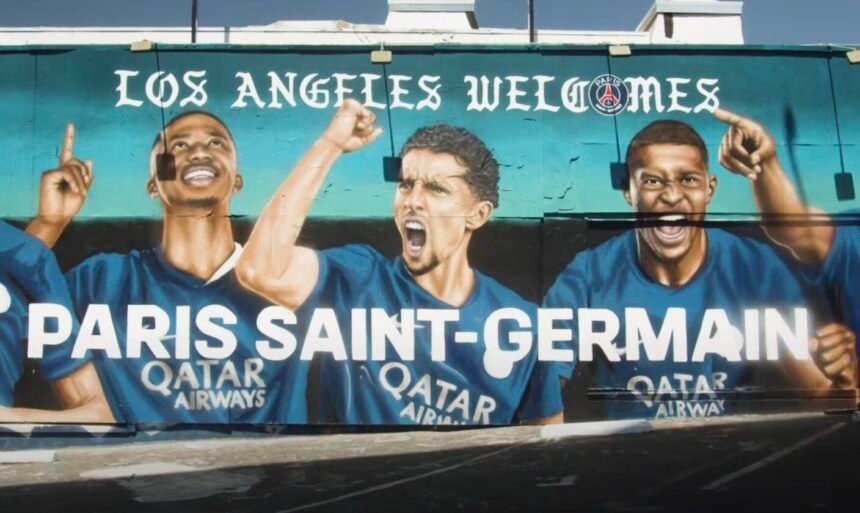 La superbe fresque en hommage au PSG à Los Angeles