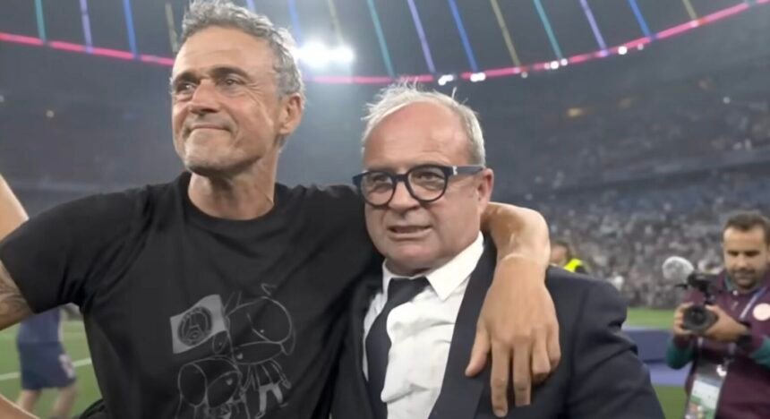 Luis Campos et Luis Enrique, le conseiller sportif et le coach du PSG
