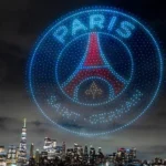 Le Logo du PSG affiché par des drones à New York