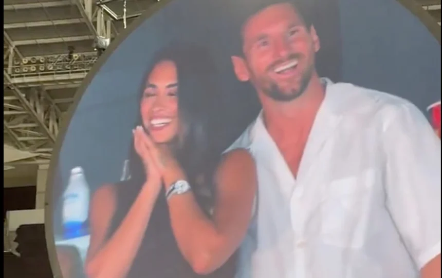 Messi on the Coldplay Kiss Cam