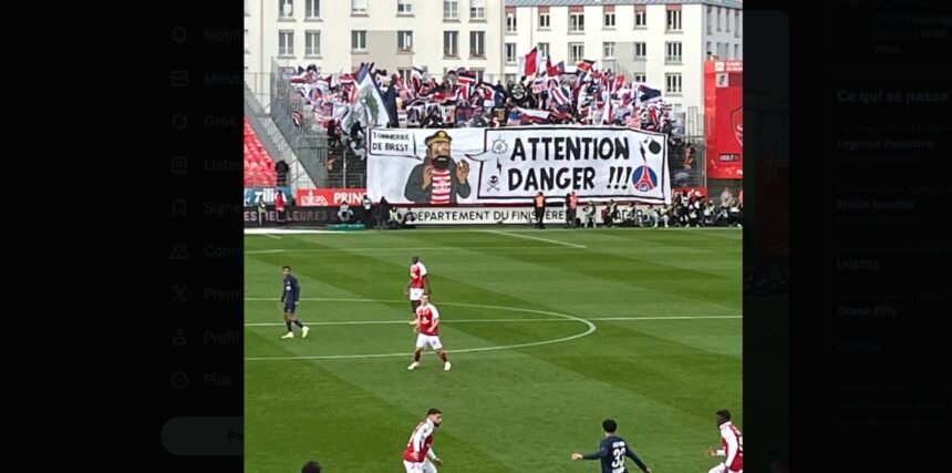 PSG. La drôle de banderole capitaine Haddock des supporters parisiens contre Brest