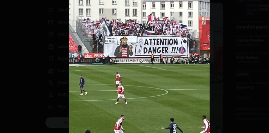 PSG. La drôle de banderole capitaine Haddock des supporters parisiens contre Brest