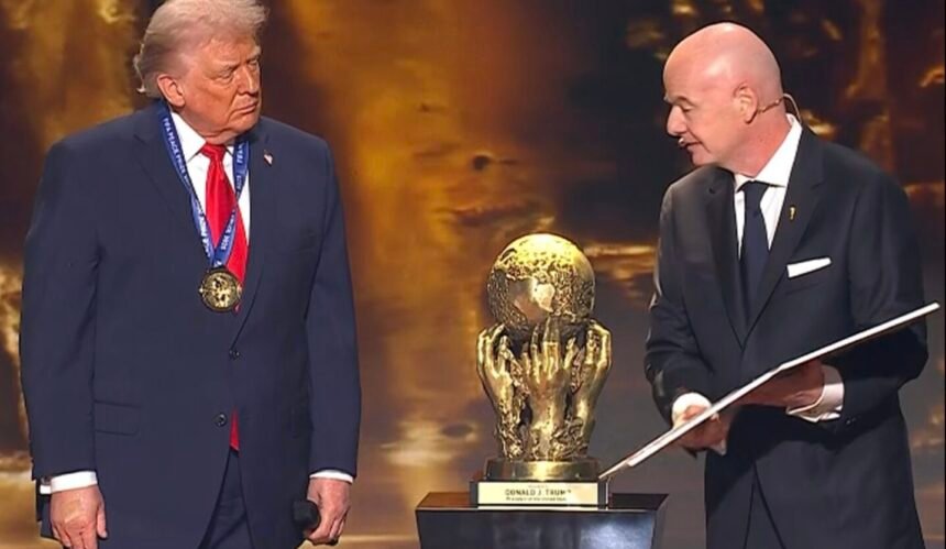 Trump awarded inaugural Fifa peace prize at World Cup draw in Washington