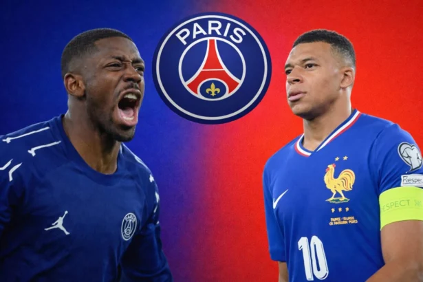 Ousmane Dembélé et Kylian Mbappé