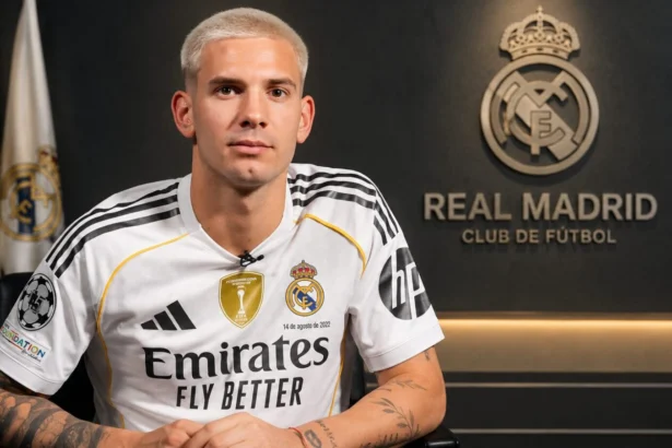 Franco Mastantuono (Credit photo Real Madrid, montage Kickfootball.fr)