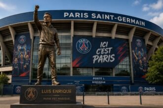 Luis Enrique, une statue pour le PSG ? (IA)
