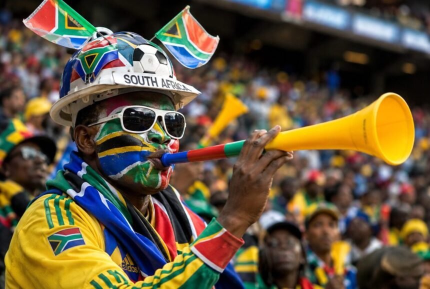 Un supporter avec une vuvuzela