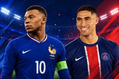 Mbappé et Hakimi (montage Kickfooball, photo FFF/PSG)