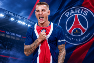Lucas Digne (Credit photo PSG, Montage Kickfootball.fr)