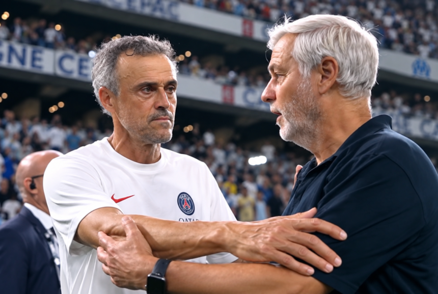 Luis Enrique et Bruno Genesio - PSG-OM